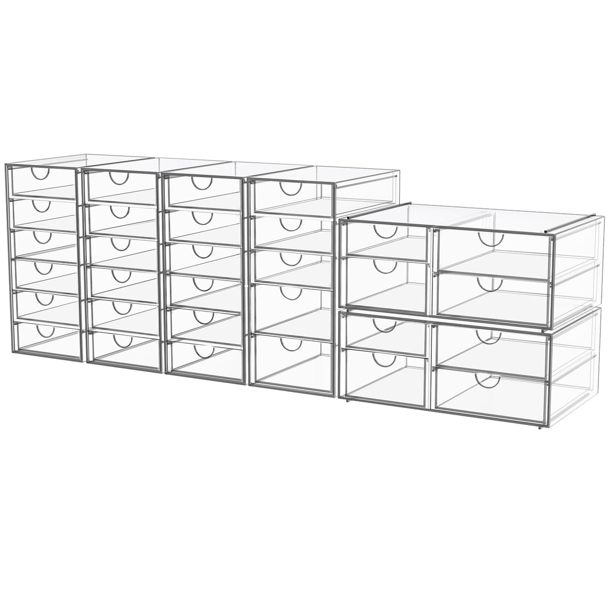 Yfxcvsl Acrylic Makeup Organizer - 31 Drawers, Clear Storage For Cosmetics & Beauty Supplies