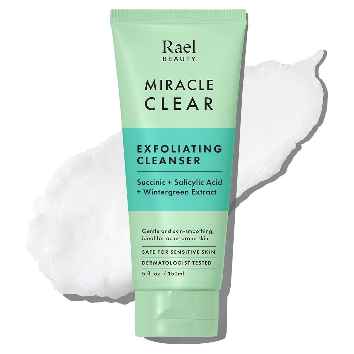 Rael Miracle Clear Face Wash - Gentle Exfoliating Cleanser For Acne-Prone Skin, 5.1 Fl Oz