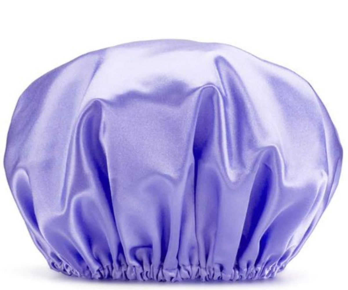 Huachnet Large Waterproof Double Layer Women'S Shower Cap - Bpa Free, Purple