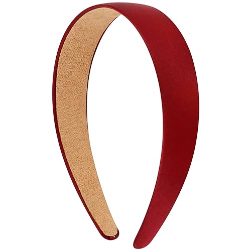 VELSCRUN Satin Red Headbands for Women - 1.3 Inch Wide Fashion Hair Accessories