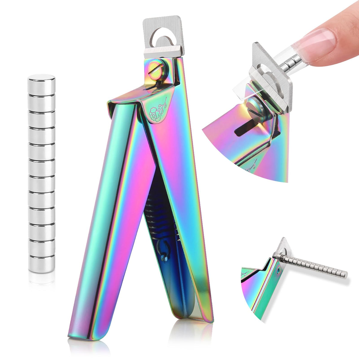 Saviland Chameleon Acrylic Nail Cutters - 15Pcs Sharp Nail Trimmer & Manicure Tool For Women