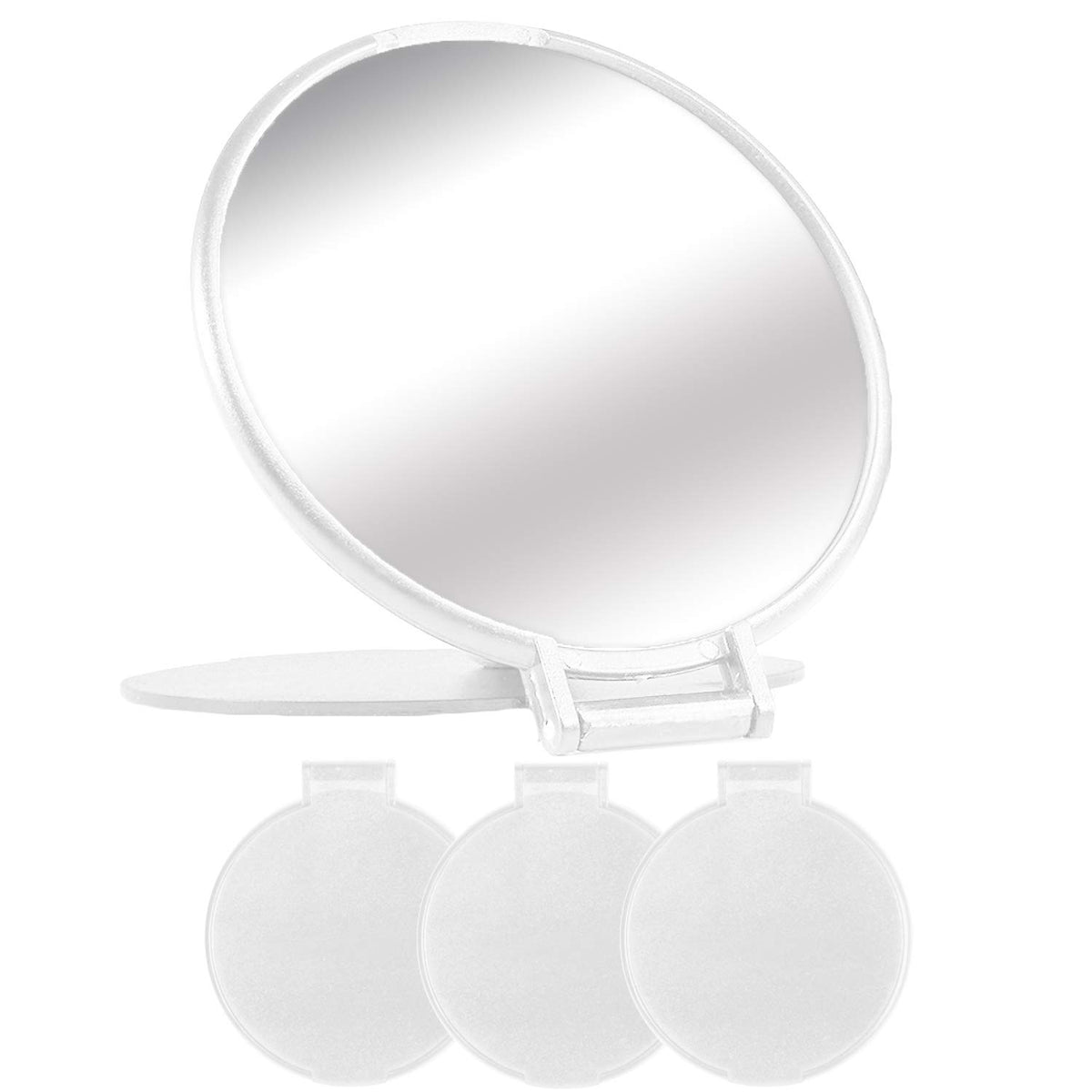 Momira Compact Round Makeup Mirror Set Of 3 - White, Purse Size, 2.6&quot; L X 2.