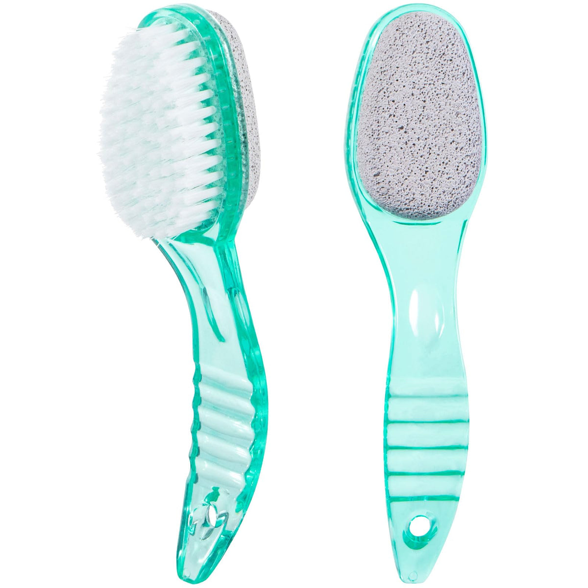 Ooloveminso 2 Pcs Foot Brush & Pumice Stone Set For Smooth Skin Care - Transparent Green