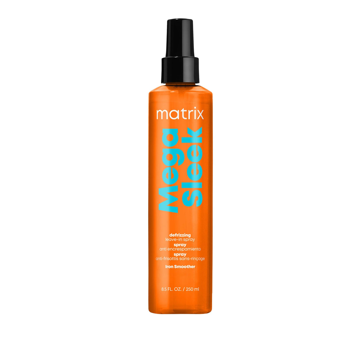 Matrix Mega Sleek Iron Smoother Leave-In Spray, Heat Protectant, Anti-Frizz, 8.5 Fl Oz