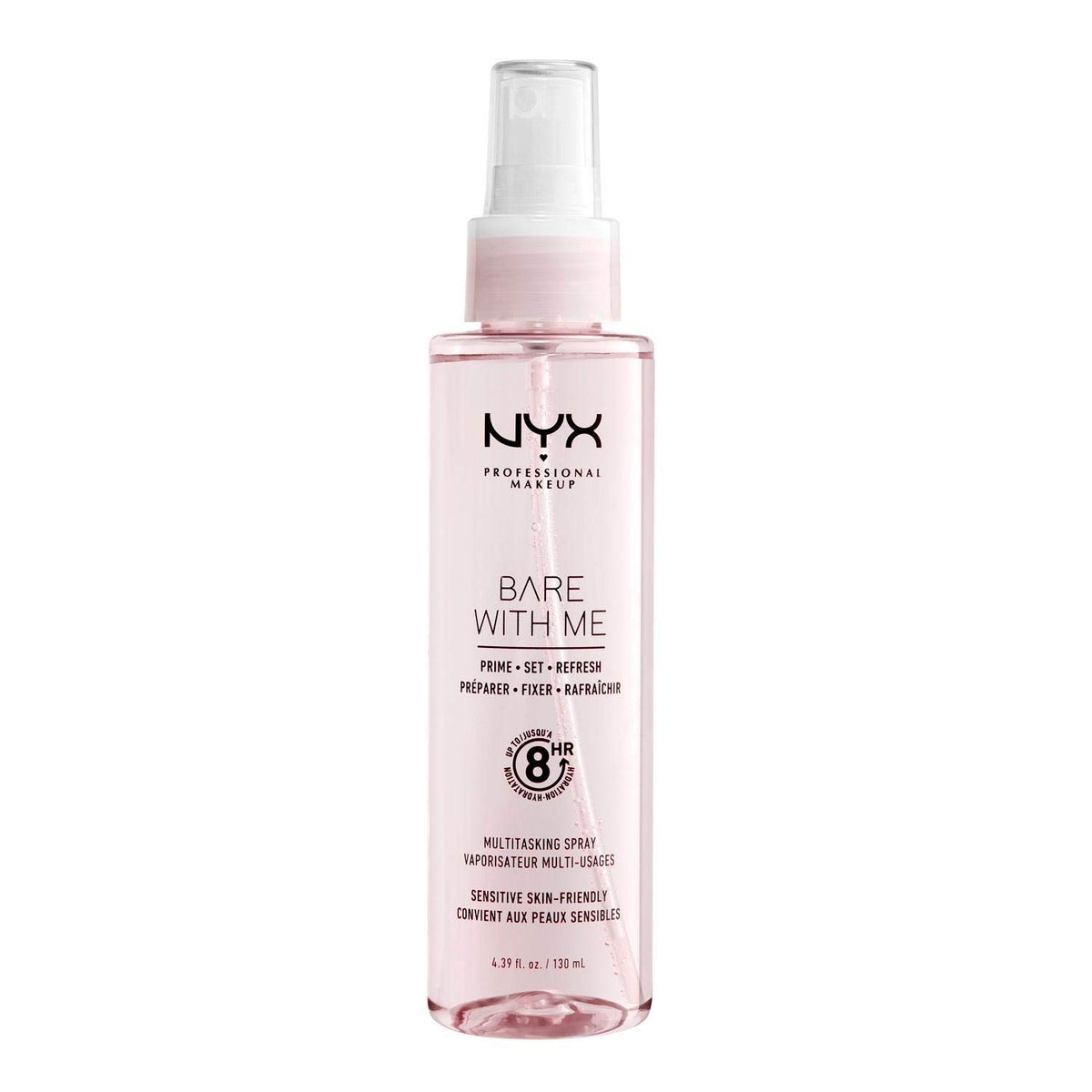 Nyx Professional Makeup Bare With Me Primer & Setting Spray, 4.39 Fl Oz, Pink