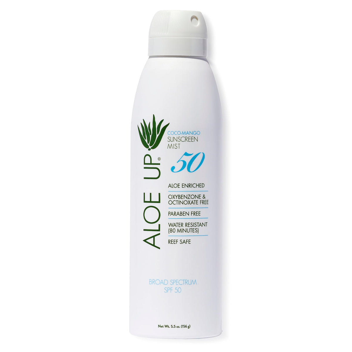 Aloe Up Aloe Vera Sunscreen Spray Spf 50, Reef Safe, Coco-Mango, 5.5 Oz For Face & Body