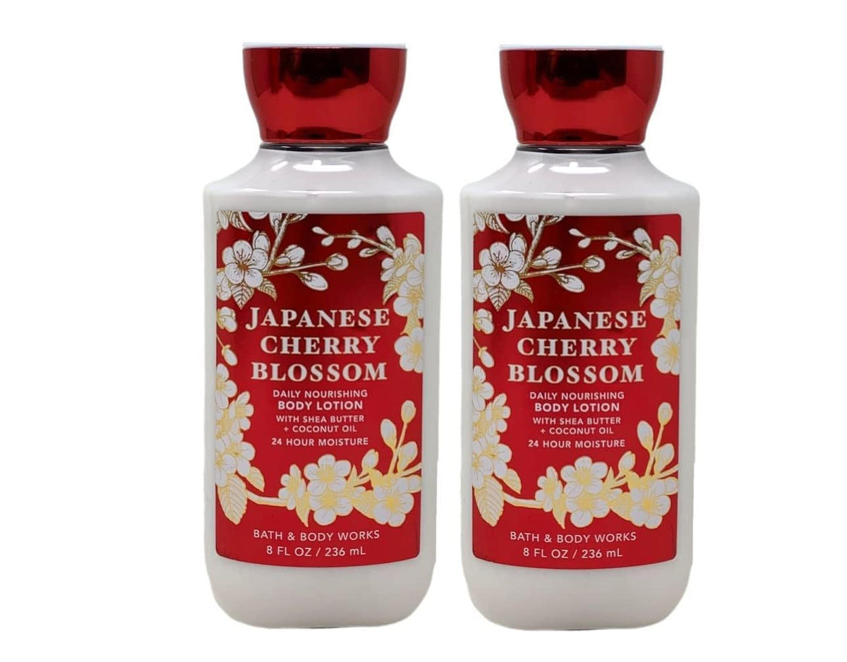 Bath & Body Works Japanese Cherry Blossom Body Lotion, 8 Fl Oz (Pack Of 2) - Shea Butter & Vitamin E