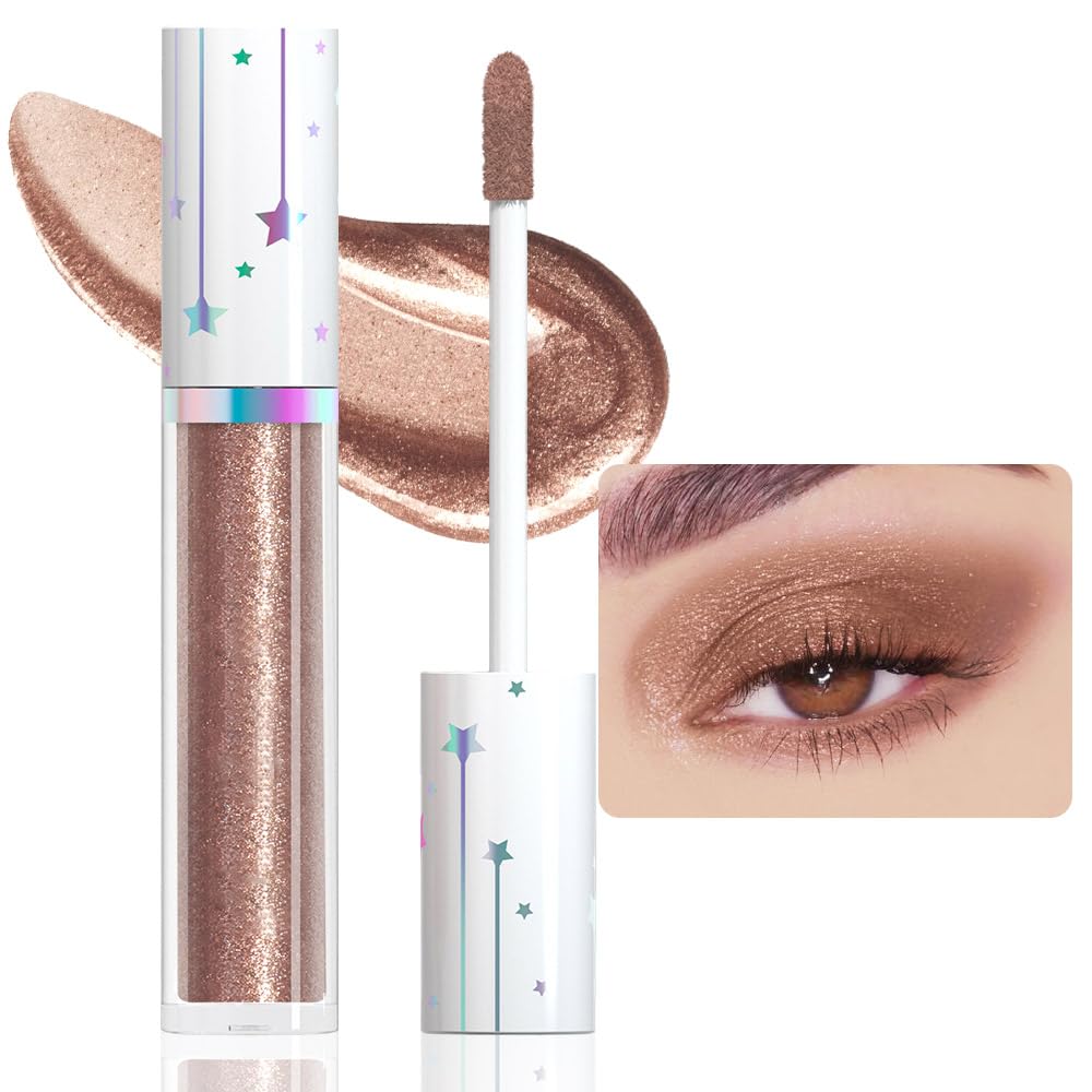 Evpct Liquid Shimmery Glitter Eyeshadow Stick - Waterproof Metallic Eyeliner, 11# Bronze