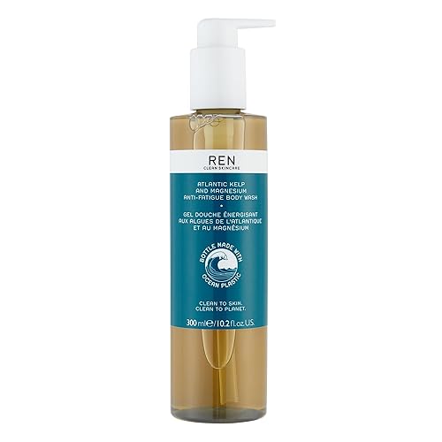 Ren Clean Skincare Atlantic Kelp Anti-Fatigue Body Wash, Vegan, 10.2 Fl Oz, Recycled Bottle