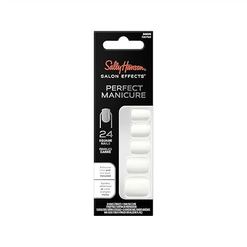 Sally Hansen Press On Nails, Get Mod, Square Shape, Non-Damaging Adhesive, 24 Pack