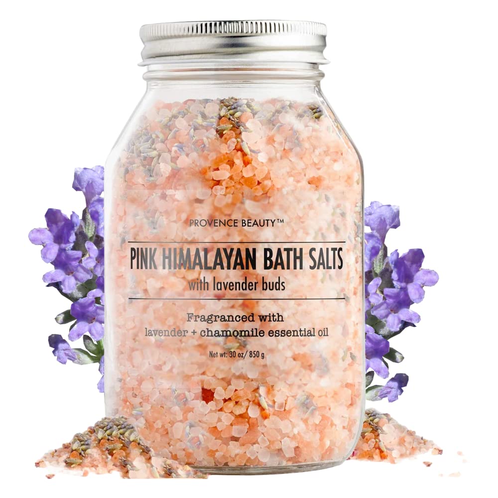 Provence Beauty Pink Himalayan Bath Salt With Lavender - 100% Natural Aromatherapy, 30 Oz