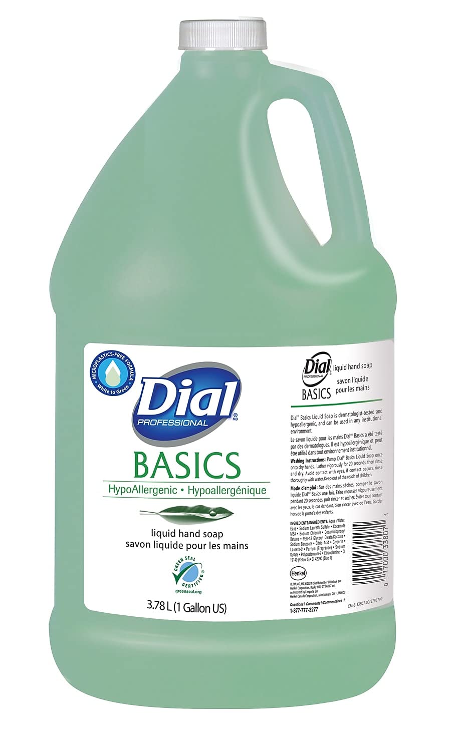 Dial Basics Liquid Hand Soap Refill, 153.72 Fl Oz - White, Antibacterial Hand Wash