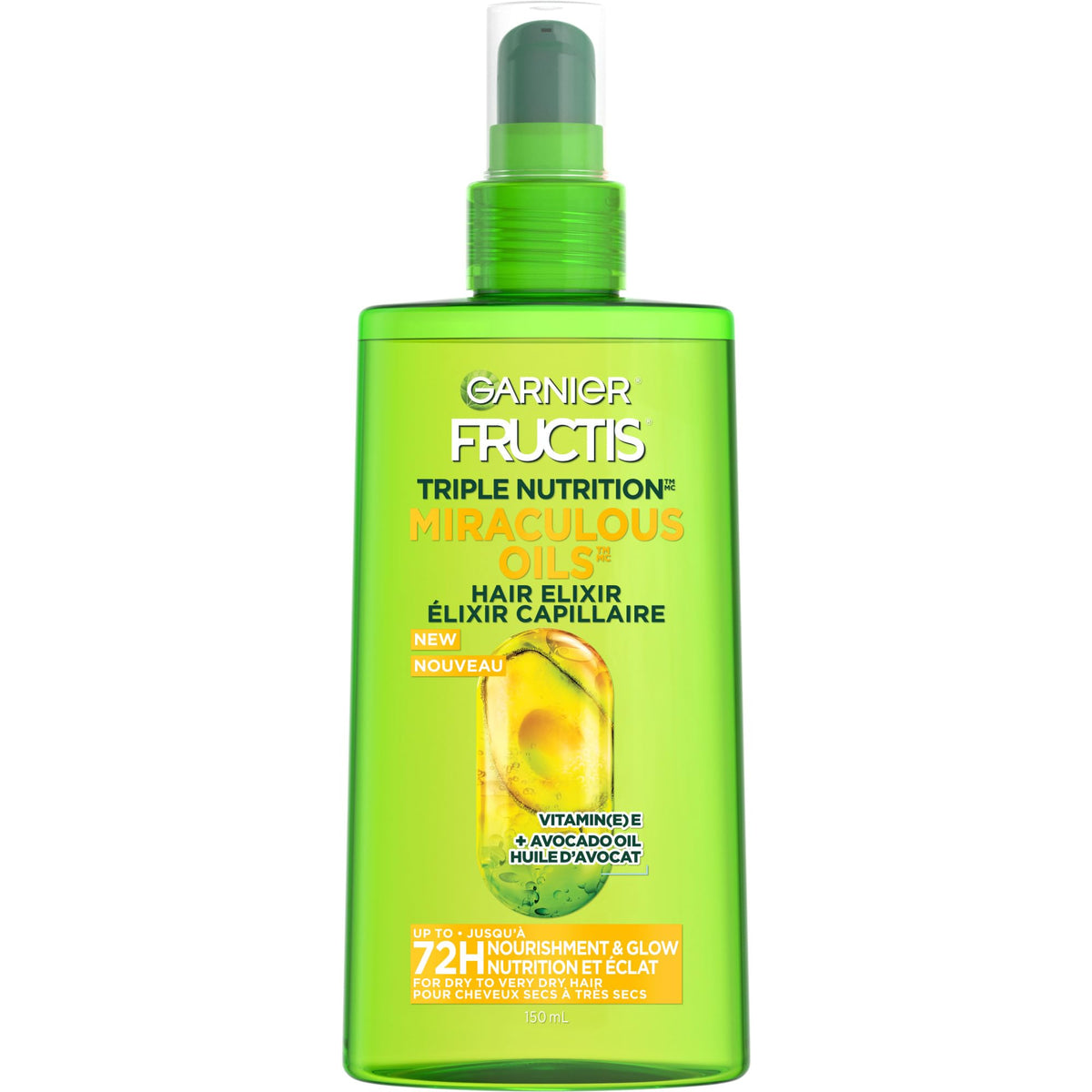 Garnier Fructis Triple Nutrition Marvelous Oil Hair Elixir, 5.0 Fl Oz - Nourishing Hair Treatment