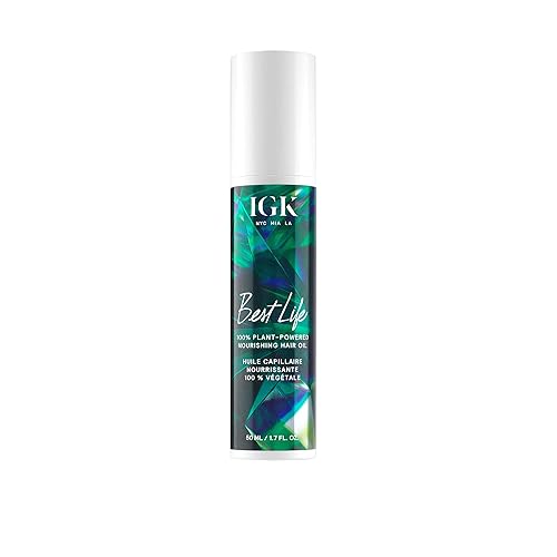 Igk Best Life Vegan Nourishing Hair Oil - 100% Plant Powered, Smooth & Heat Protectant, 1.7 Oz