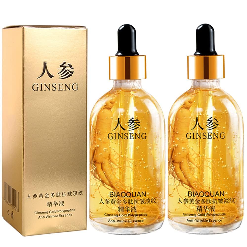 Peehss Ginseng Anti-Wrinkle Serum, Korean Ginseng Essence, 2 Bottles, 3.38 Fl Oz