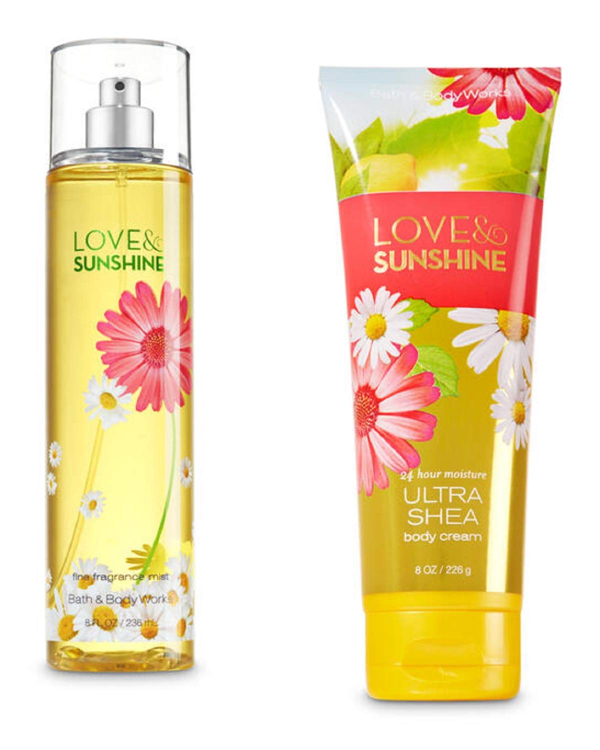 Bath & Body Works Love & Sunshine Gift Set - Fine Fragrance Mist & Ultra Shea Body Cream 8 Fl Oz