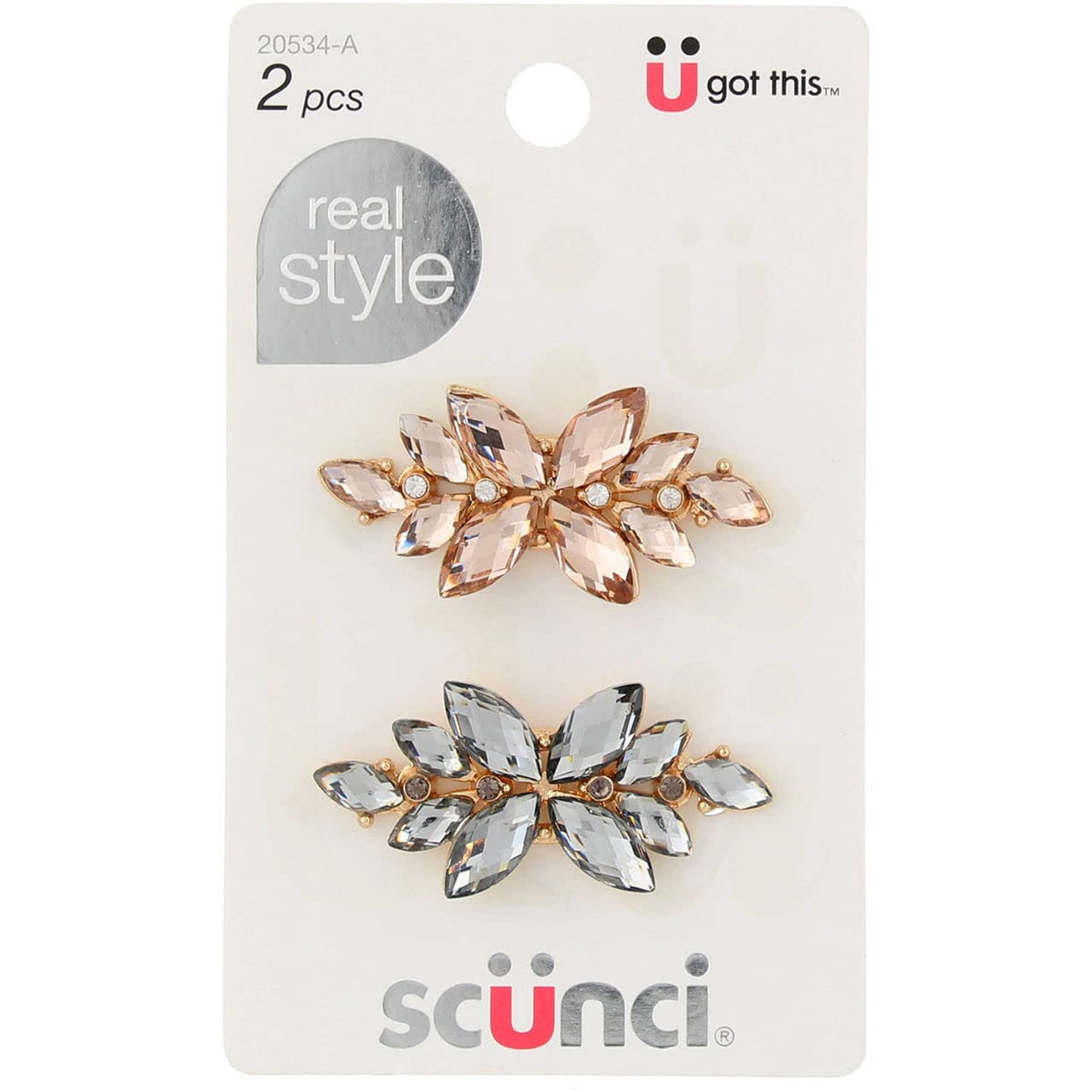 Scunci Hair Jewels - 1 Count Crystal Hair Accessories For Stylish Looks