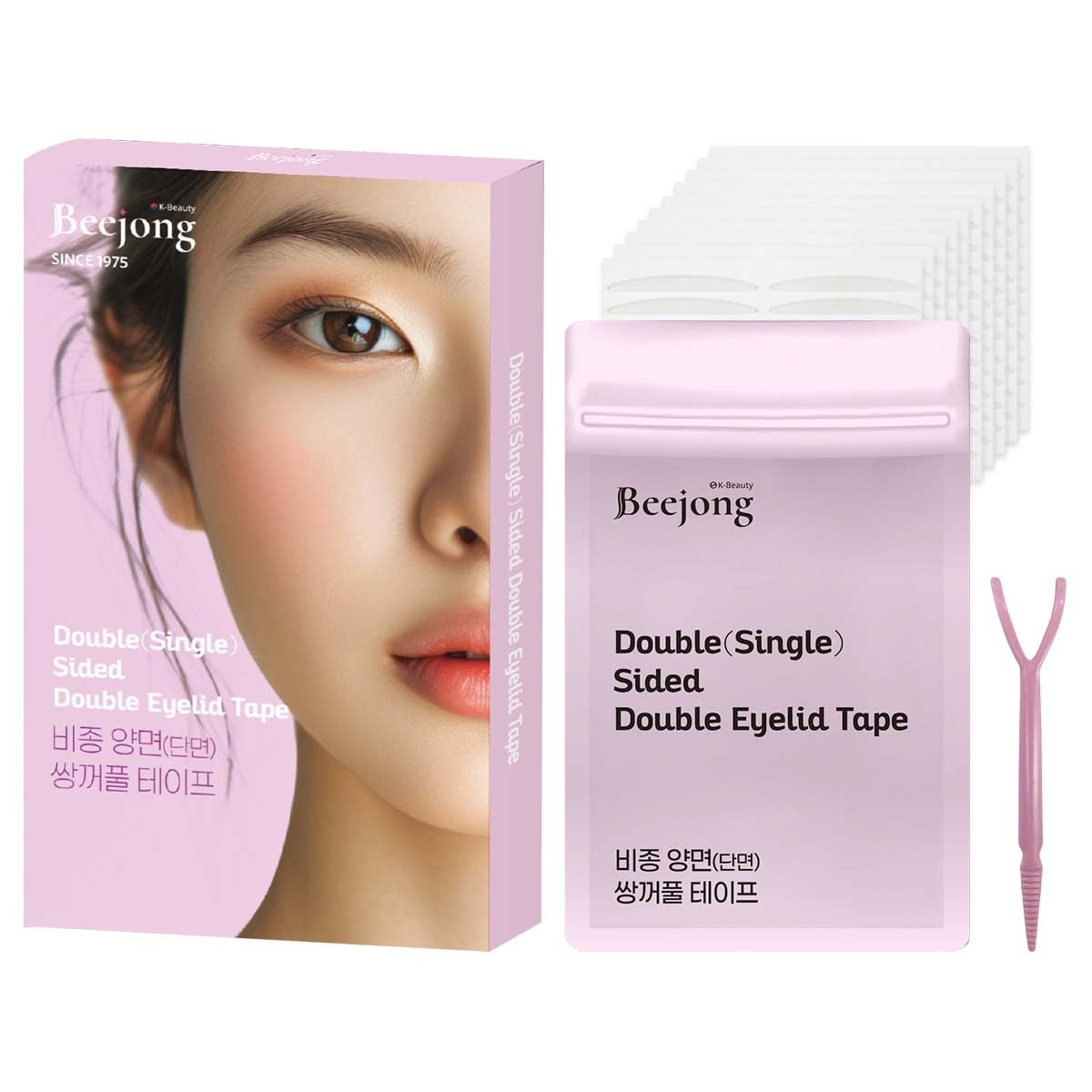 Beejong Korean Eye Charm Double Eyelid Tape - Clear, 4Mm, 180P For Hooded Eyes & Lift