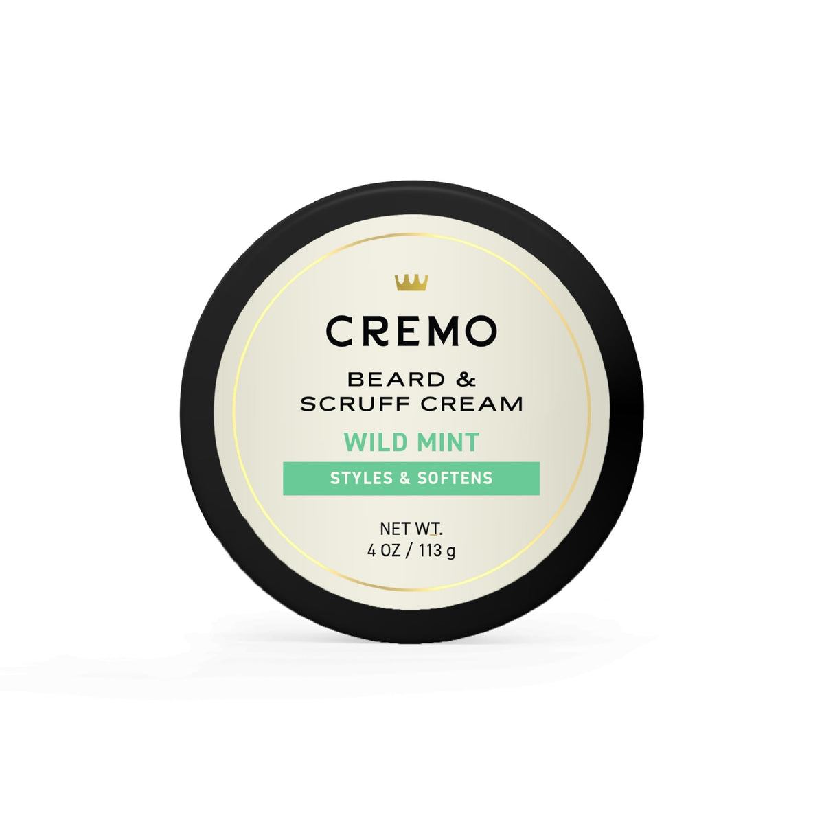 Cremo Wild Mint Beard & Scruff Cream, 4 Oz - Soothe Itch & Light Hold Styling