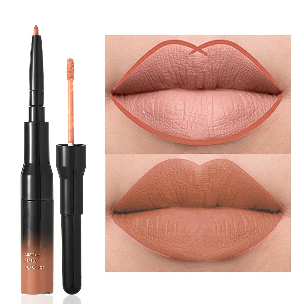 Kilshye Matte Lip Liner & Liquid Lipstick - High Pigment, Smooth, Nude 1, 0.83 Oz,