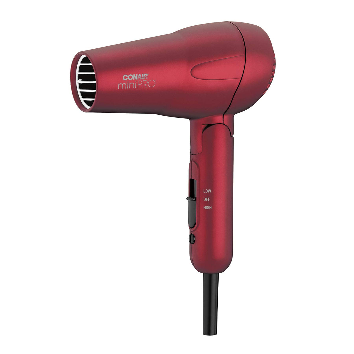 Conair Minipro Tourmaline Ceramic Travel Hair Dryer, Folding Handle, Red, 1 Count