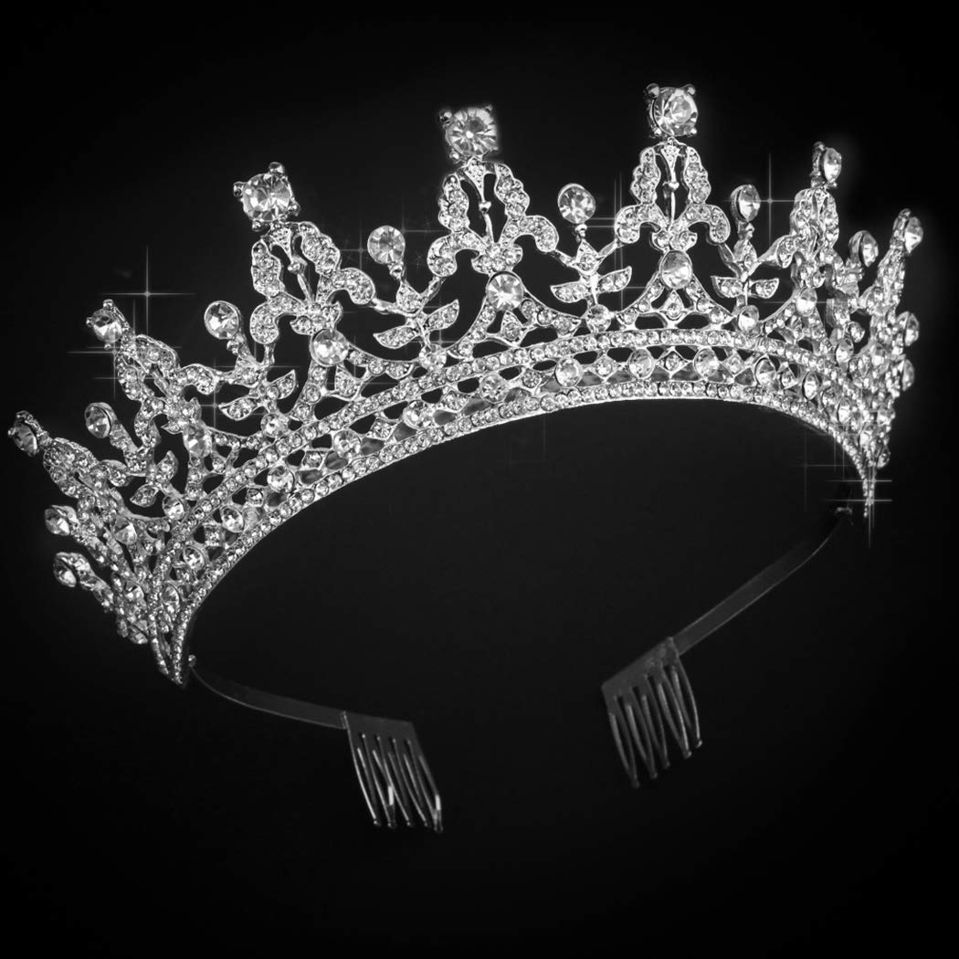 Cocide Silver Crystal Tiara With Comb - Rhinestone Crown For Women, Girls, Bridesmaids, Prom