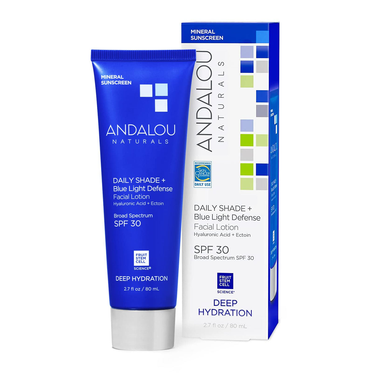 Andalou Naturals Spf 30 Face Sunscreen, Hydrating Mineral Lotion With Zinc Oxide, 2.7 Fl Oz