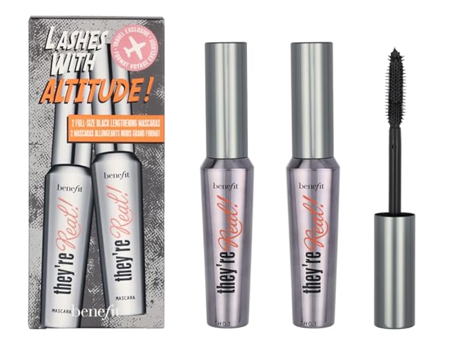 Benefit Cosmetics They'Re Real Mascara Duo Set, Black, 0.3 Oz (Pack Of 2)