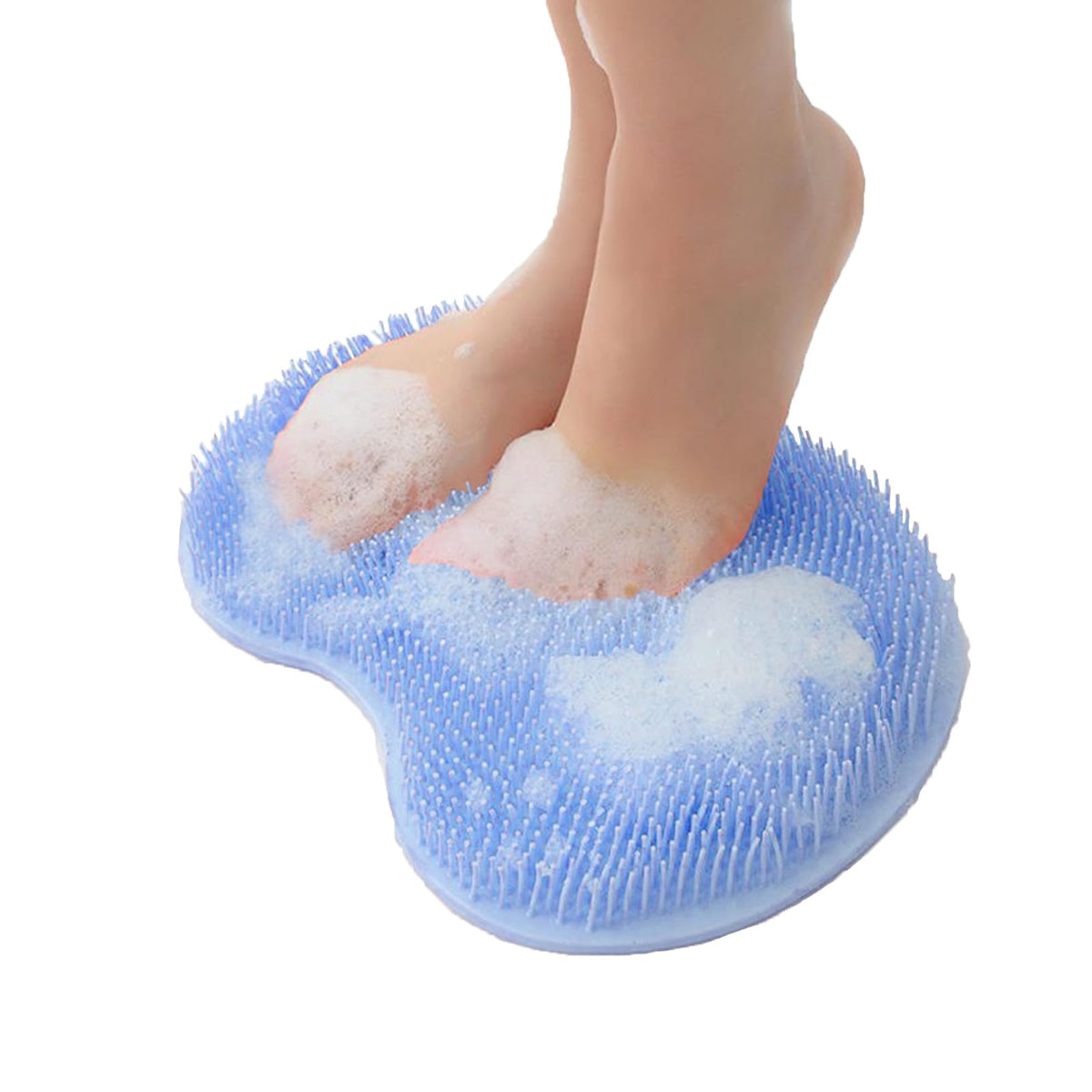 Easkite Blue Shower Foot And Back Scrubber Mat With Suction Cups - Exfoliating Silicone Cleaner