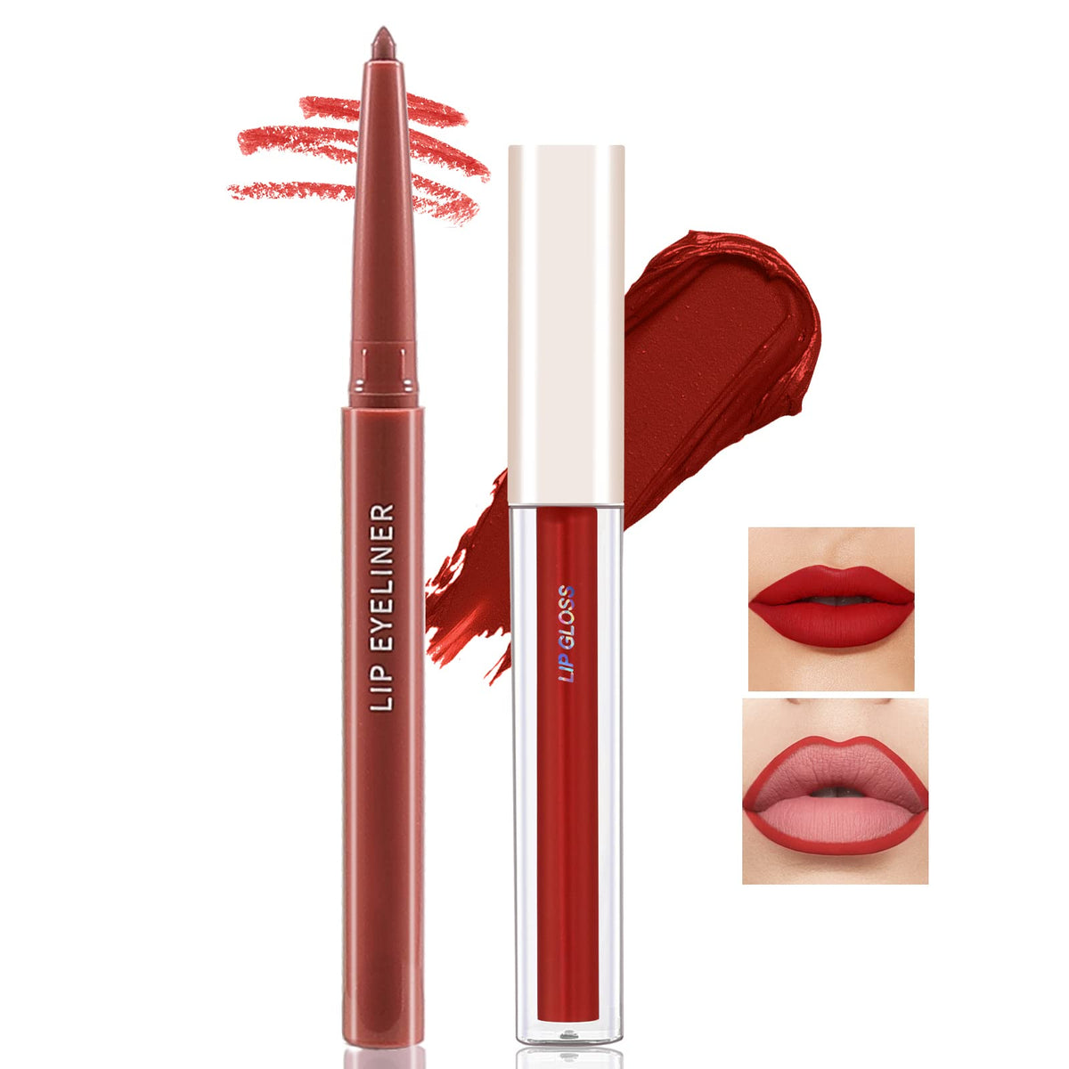 Boobeen Matte Lip Liner & Liquid Lipstick Set - Long Lasting Waterproof Makeup For Women