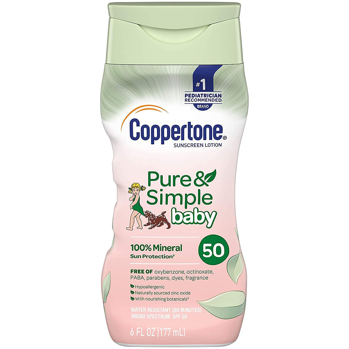 Coppertone Waterbabies Spf 50 Baby Lotion - Pure & Simple Mineral, 6 Fl Oz