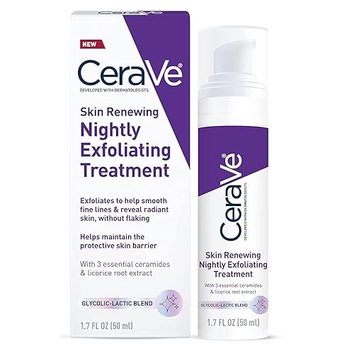 Cerave Skin Renewing Nightly Exfoliating Treatment, Anti-Aging Serum With Glycolic & Lactic Acid 1.