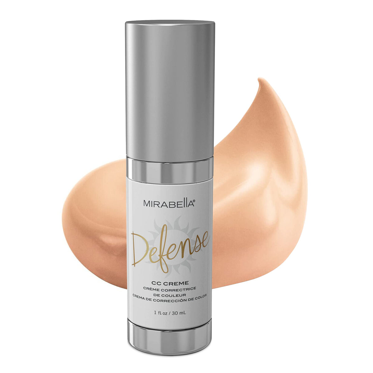 Mirabella Defense Cc Cream Foundation Spf 20 - Full Coverage, Oil Control, Hyaluronic Acid, Light