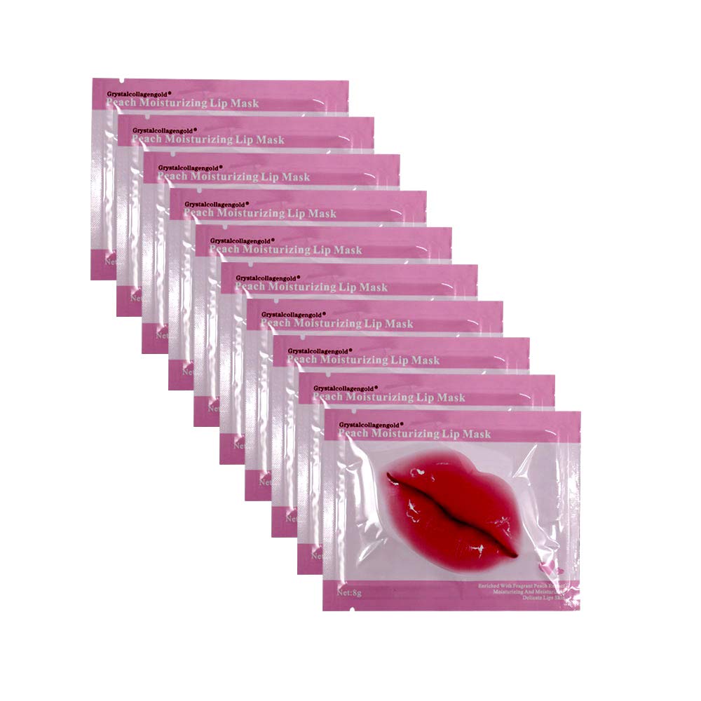 Jakuva 30Pcs Collagen Lip Mask Set, Moisturizing Gel Lip Pads For Chapped Lips - Peach Pink