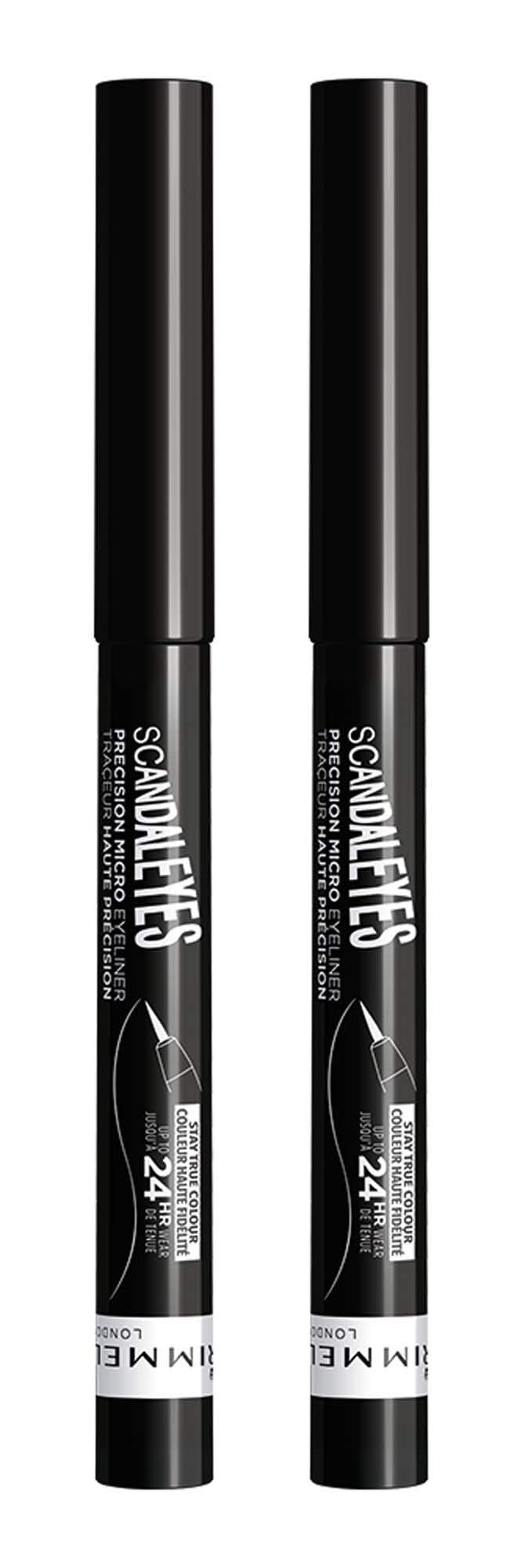 Rimmel Scandaleyes Thick & Thin Eyeliner, Black, 2 Count - Bold Precision For Stunning Eyes