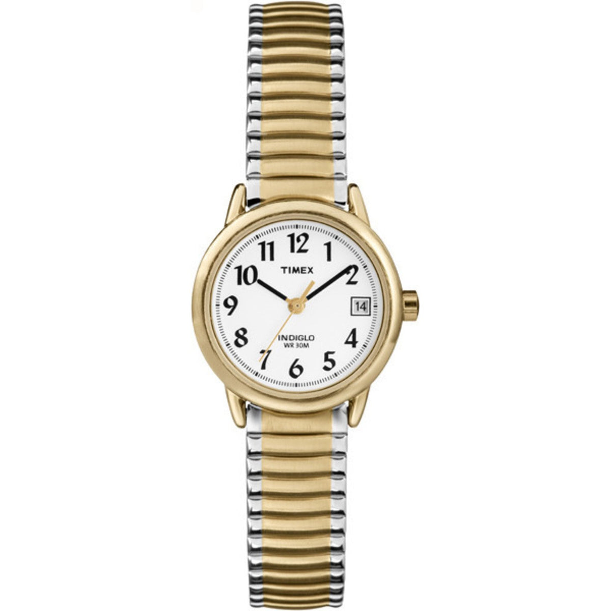 Timex Women'S Easy Reader 25Mm Two-Tone Watch With White Dial & Expansion Band