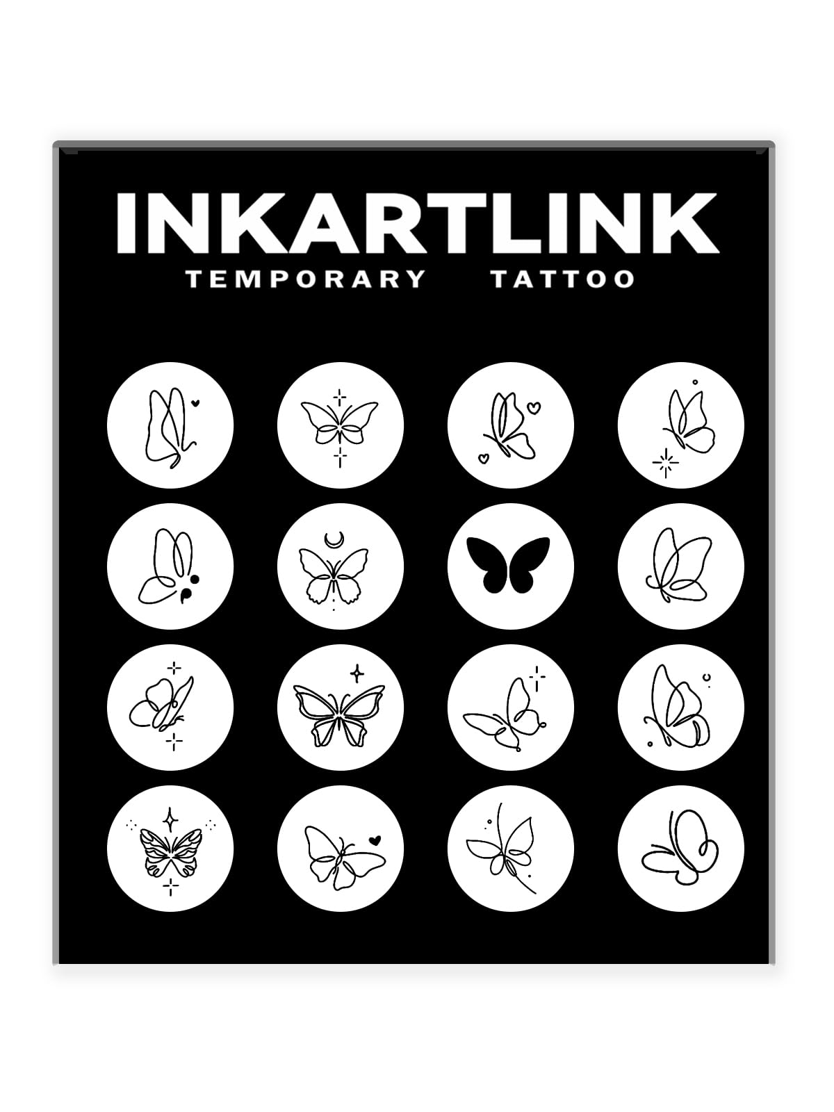 Inkartlink Semi-Permanent Butterfly Tattoo - 16 Designs, Waterproof, Realistic, 1-2 Weeks Wear