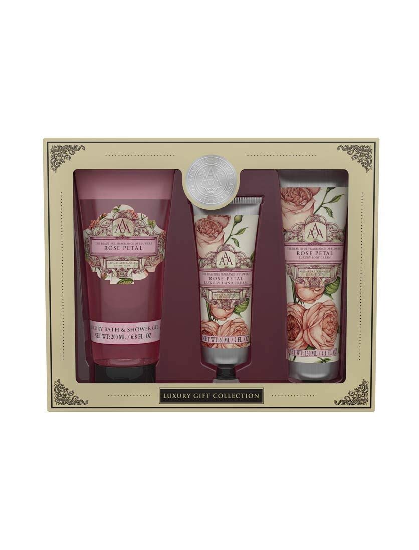 Aaa Bath & Body Collection - Shower Gel, Hand Cream & Body Cream Set (Rose Petal)