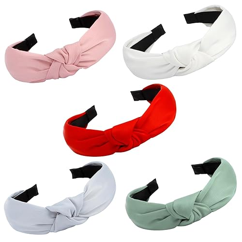 VELSCRUN 5 Pack Satin Headbands - Soft, Non-Slip Hair Bands for Women, Girls - Fashion Accessories