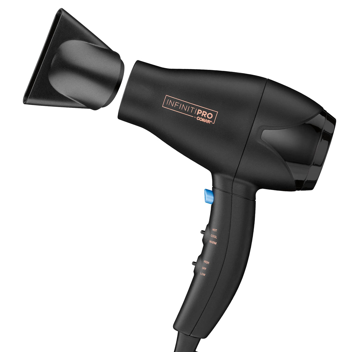 Conair Infinitipro Travel Hair Dryer - Compact Lightweight Ceramic Ac Motor, Black