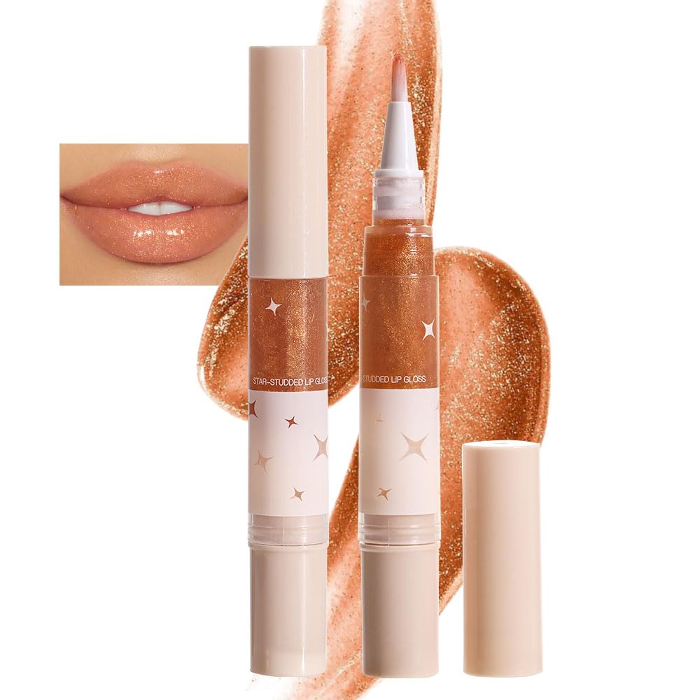 Evpct Metallic Orange Gold Lip Gloss - Long Lasting Waterproof Shimmer Lipstick For Women 1 Count