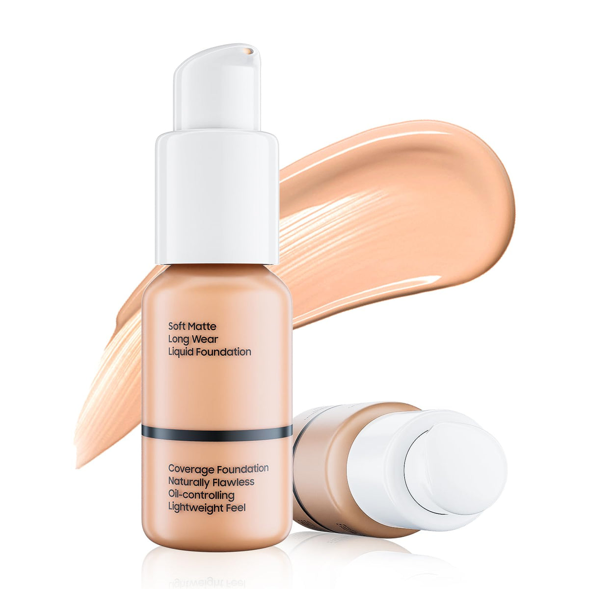 Fanterday Matte Full Coverage Liquid Foundation, Waterproof, 1 Fl Oz, Warm Peach