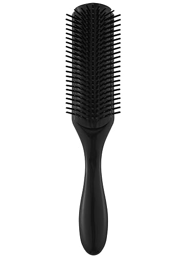 Enjoy Holiday 1981 9 Row Hair Brush for Curly Thick Hair, Wet & Dry Detangling Tool, Black