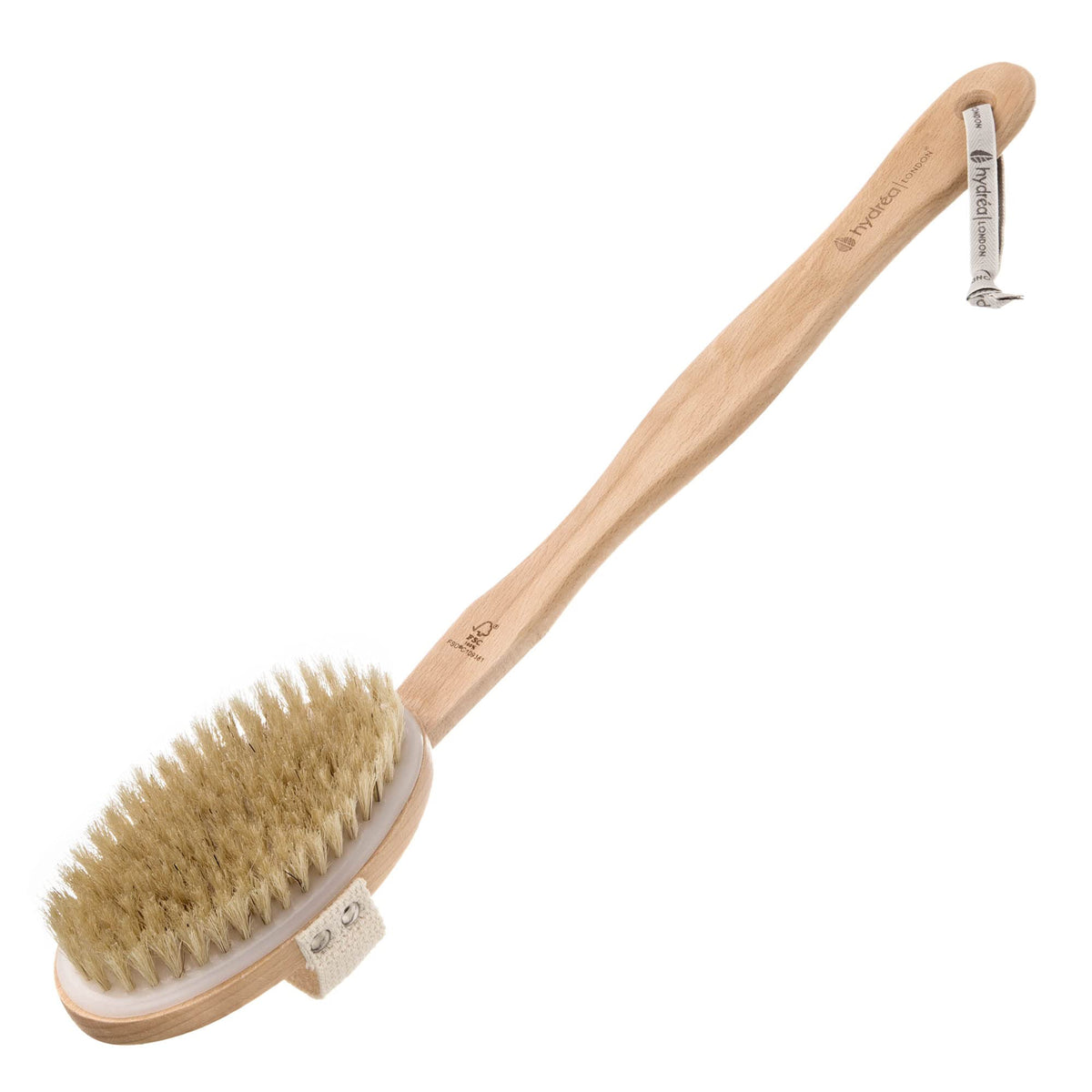 Hydrea London Body Brush Back Scrubber - 100% Natural Bristle, Exfoliating, Fsc® Beechwood