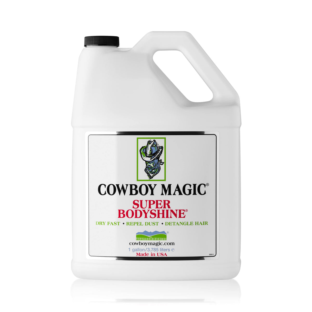 COWBOY MAGIC Super Bodyshine Refill Gallon - Fast Dry, Repels Dust & Detangles Hair, 128 Fl Oz