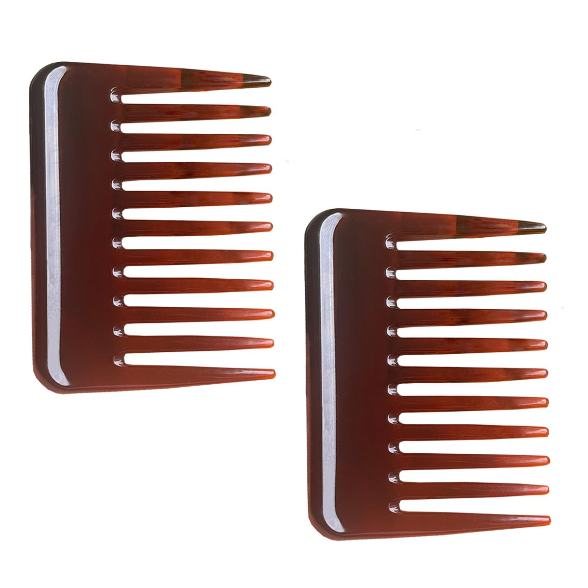 Denlydom Mini Wide Tooth Comb - Portable Detangling Hair Comb For Men & Women, Brown-02