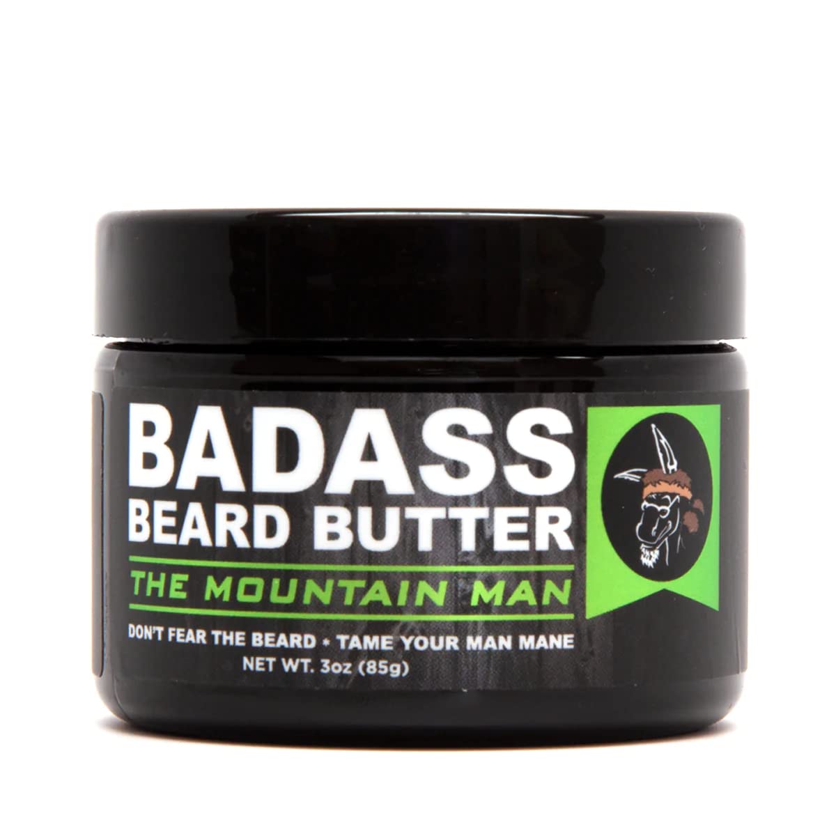 Badass Beard Care Beard Butter - Mountain Man, 3 Oz - Natural Formula For Soft, Itch-Free Beards