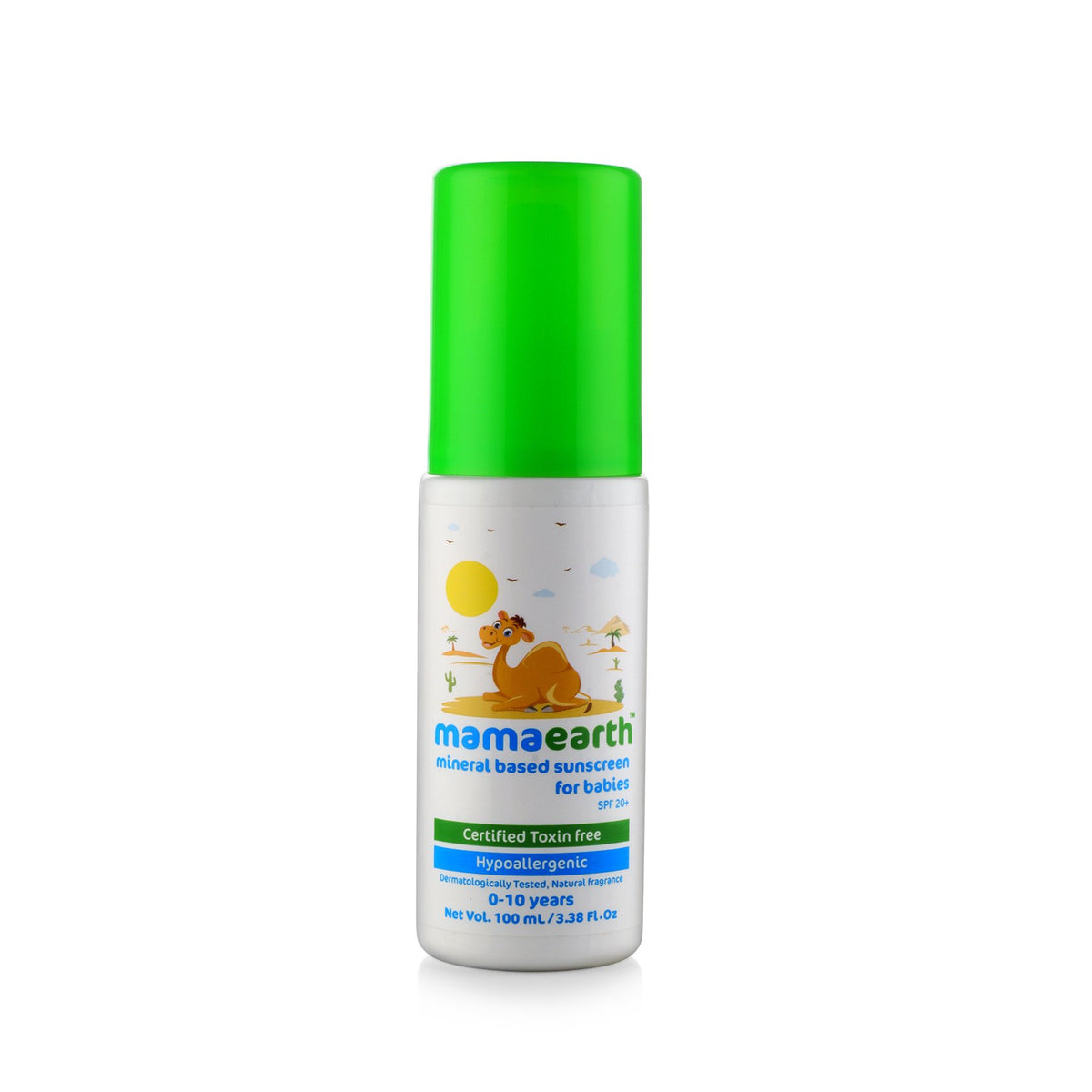 Mamaearth Baby Sunscreen Spf 20+ | Mineral Zinc Oxide, Water-Resistant, 3.38 Fl Oz