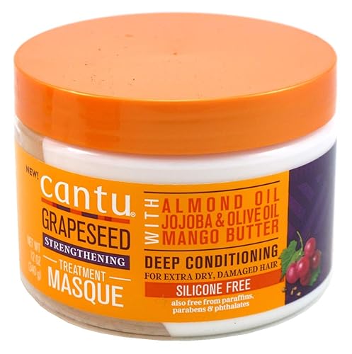 Cantu Grapeseed Treatment Masque, 12 Oz Jar, Pack Of 6 - Deep Conditioning Hair Care