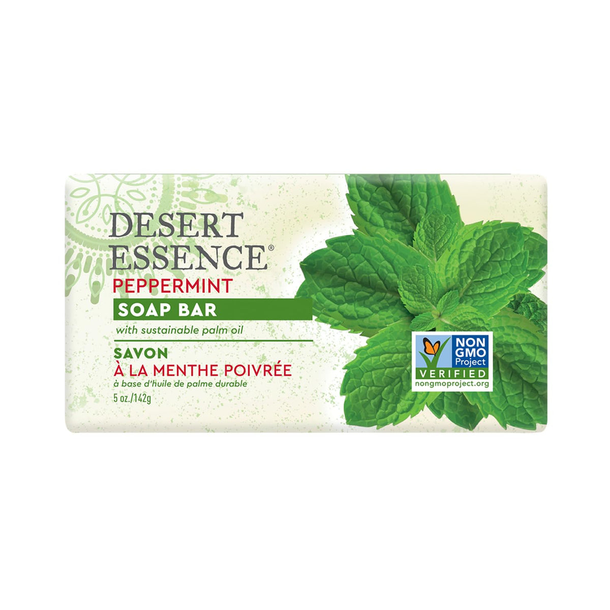 Desert Essence Peppermint Soap Bar - 5 Oz - Tea Tree Oil, Aloe Vera, Acne Care, Invigorating Scent